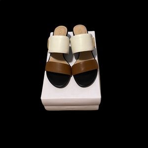 *New* Ralph Lauren Windham Vanilla/Black/Desert Super Soft Leather Shoes Size 7B